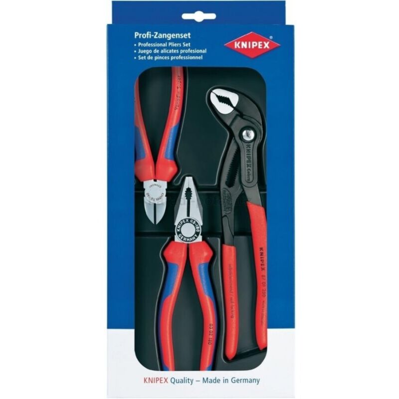 Knipex - 002009 3pc Bestseller Pliers Set - Combination, Diagonal and Water Pump Pliers