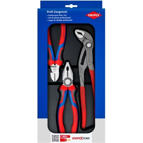KNIPEX 09 V01 juego Bestseller 1 x 03 02 180, 1 x 70 02 160, 1 x 87 01 250