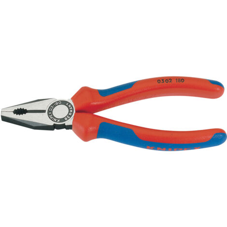 Knipex 03 02 180 SBE 180mm Heavy Duty Combination Pliers with Ergonomic Handle - Model 69574