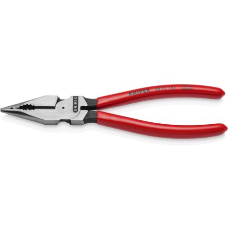 KNIPEX 08 21 185 Pinza universale con testa a punta rivestiti in resina sintetica atramentata nera 185 mm