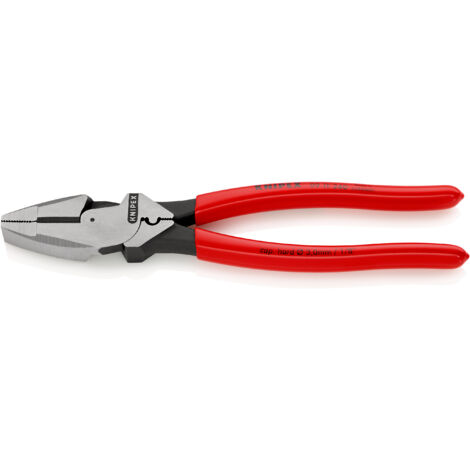 KNIPEX 09 11 240 SB Pince universelle à forte démultiplication « Lineman's Pliers » modèle américain gaines PVC anti-dérapantes atramentisée noire 240 mm