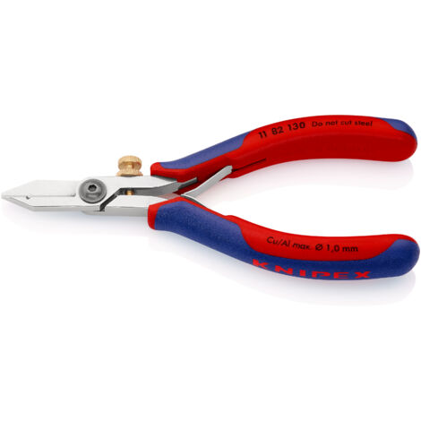 KNIPEX 11 82 130 Electronics Wire Stripping Shears with multi-component handles 140 mm