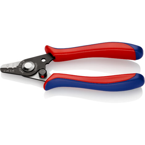 KNIPEX 12 82 130 SB Abisolierzange für Glasfaserkabel mit Kunststoff-Griffhüllen brüniert 130 mm