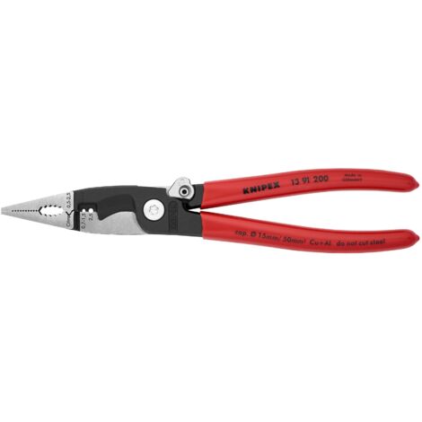 KNIPEX 13 91 200 Pince pour installations électriques gainées en plastique atramentisée noire 200 mm