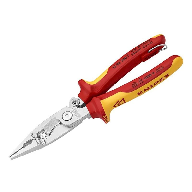 Knipex - 13 96 200 t bk Installation Pliers With Tether Point 200mm KPX1396200T