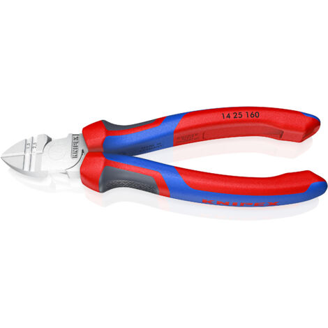 KNIPEX 14 25 160 Alicates de corte diagonal con función de pelacables con mangos confort cromado 160 mm