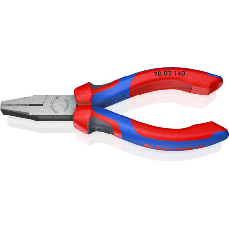 KNIPEX 20 02 140 Flachzange mit Comfort-Griffen schwarz atramentiert 140 mm