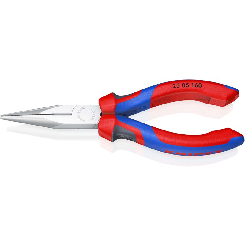 Knipex - 25 05 160 pour l'électronique et la mécanique de précision Pince plate à becs ronds droite Acier électrique Vana