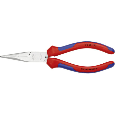 Knipex 30 25 190 Werkstatt Flachrundzange Gerade Chrom-Vanadium Elektrostahl 190 mm