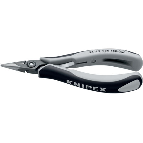 KNIPEX 34 22 130 ESD Pince de préhension de précision pour l’électronique ESD avec poignées multimatières brunie 130 mm