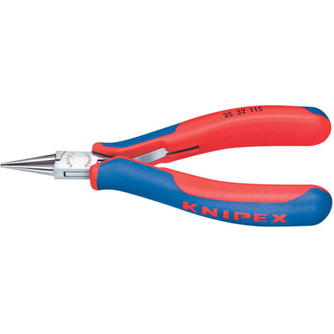 Knipex 35 32 115 Electronics Pointed-Round Jaw Pliers, 115mm, Precision Tool for Electronics and Fine Work