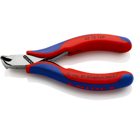 KNIPEX 62 12 120 Alicate de corte oblicuo para electrónica con mangos multicomponentes 120 mm