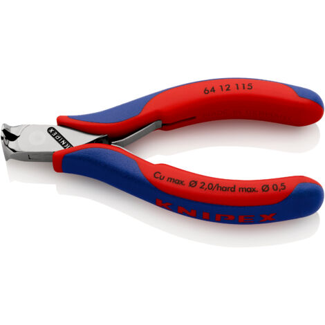 KNIPEX 64 12 115 Alicate de corte frontal para electrónica con mangos multicomponentes 115 mm