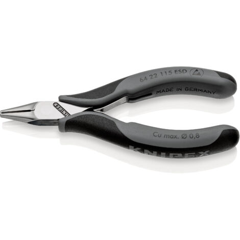 KNIPEX 64 22 115 ESD Alicates de corte frontal para electrónica ESD con mangos multicomponentes 115 mm