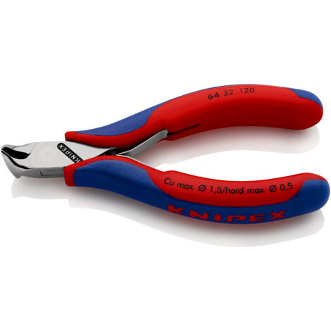 KNIPEX 64 32 120 Electronics End Cutting Nipper with multi-component handles 120 mm