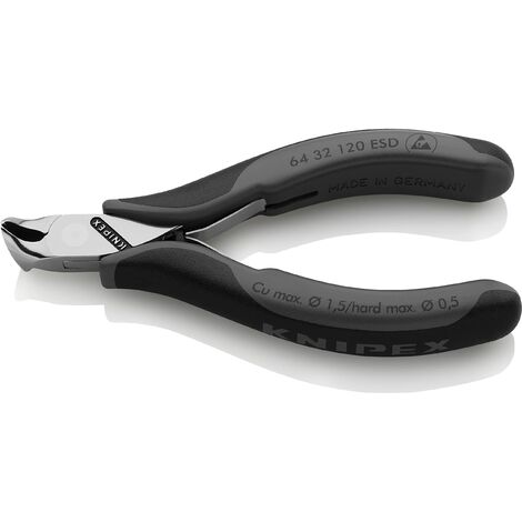 KNIPEX 64 32 120 ESD Tronchese per elettronica ESD - con tagliente frontale con manici multicomponente 120 mm