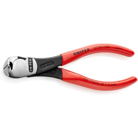 KNIPEX 67 01 140 Tronchese per meccanica con tagliente frontale - tipo forte rivestiti in resina sintetica atramentata nera 140 mm
