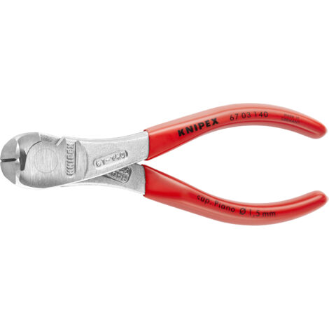 KNIPEX 67 03 140 Kraft-Vornschneider mit Kunststoff überzogen verchromt 145 mm