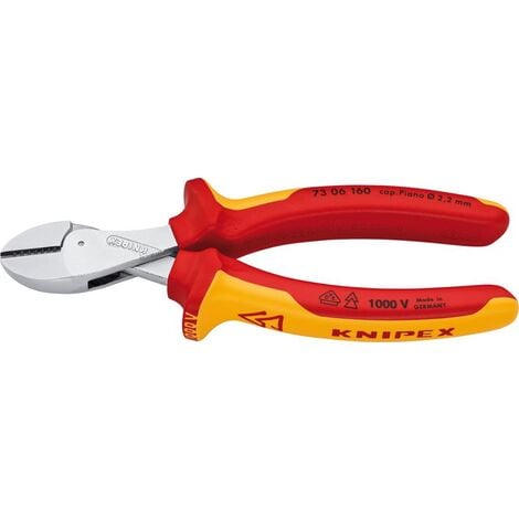 KNIPEX 73 06 160 X-Cut VDE Kompakt- Seitenschneider hochübers. verchr 160 mm