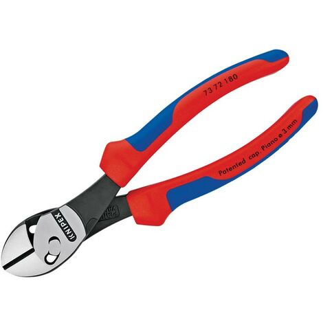 KNIPEX 73 72 180 BK TwinForce® High Performance Diagonal Cutters with multi-component handles black atramentized 180 mm
