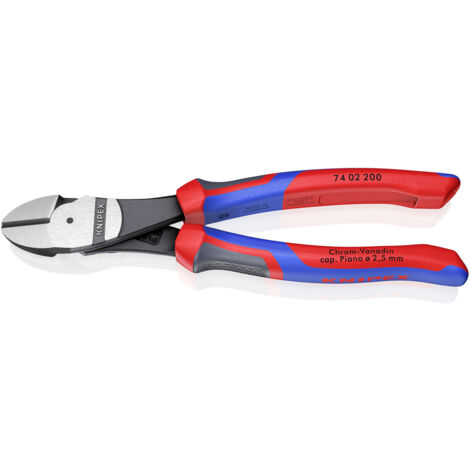 Knipex  74 02 200 Werkstatt Kraft-Seitenschneider mit Facette 200 mm