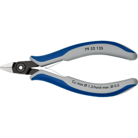 KNIPEX 79 52 125 Tronchese laterale di precisione per elettronica con manici multicomponente brunita 125 mm