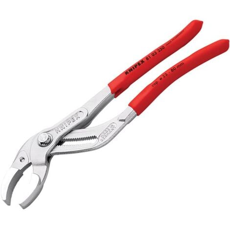 Knipex 81 03 250 SB Plastic Pipe Grip Pliers Chrome 250mm - 80mm Capacity KPX8103250
