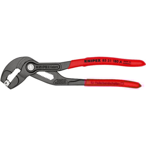 KNIPEX 180 C Pince à colliers Click pour colliers Click gaines PVC anti-dérapantes grise atramentisée 180 mm