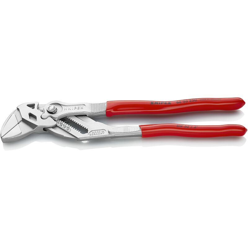 Image of KNIPEX 86 03 250 Pinza chiave, pinza e chiave in un unico utensile, cromata con rivestimento in resina sintetica, 250 mm