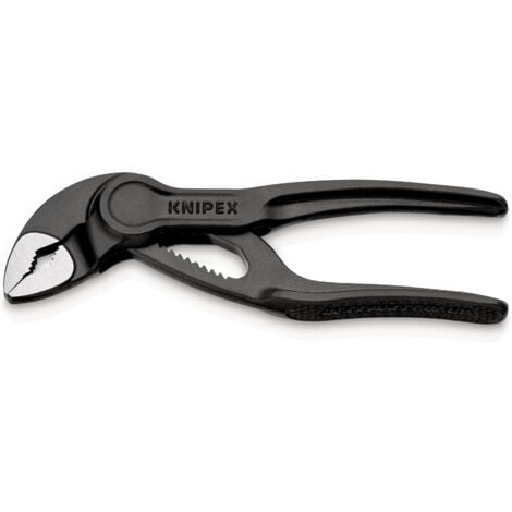 KNIPEX 87 00 100 BK Cobra® XS Pince multiprise et clé serre-tubes surface rugueuse avec reliefs grise atramentisée 100 mm