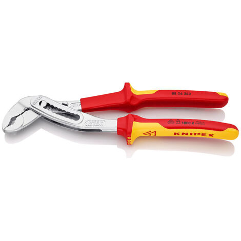 KNIPEX 88 06 250 SB Alligator® Pinza regolabile per tubi e dadi isolati con manici rivestiti in materiale bicomponente, collaudati VDE cromata 250 mm
