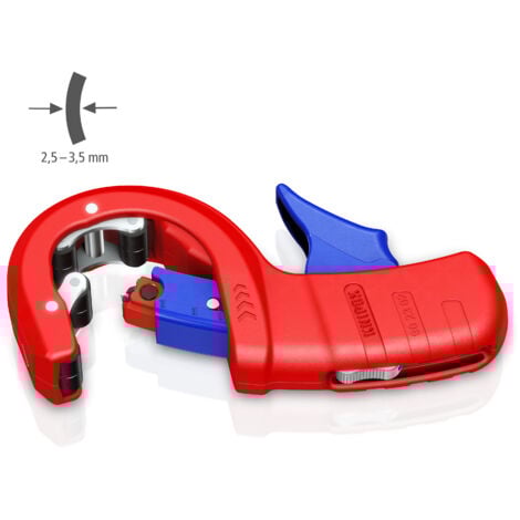 KNIPEX 90 23 02 BK DPT50 Coupe-tube pour tubes en plastique à parois épaisses, également à âme expansée Découpe et chanfreinage en une seule étape gainées en plastique 202 mm