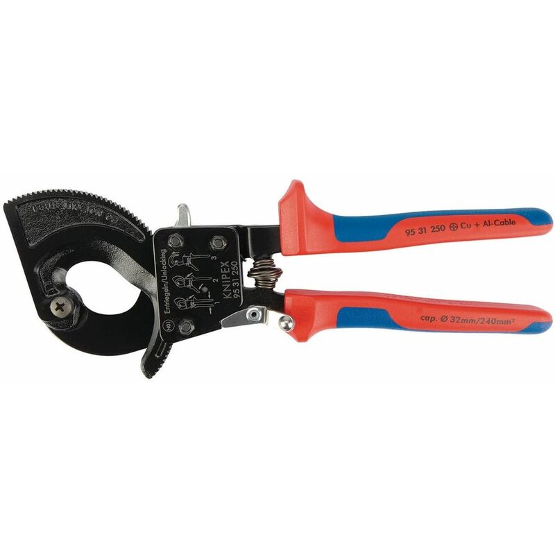 250mm Ratchet Action Cable Cutter (18555) - Knipex