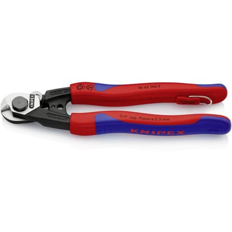 Knipex 95 62 190 T 95 62 190 T Pince coupe-câbles Adapté pour (technique disolation) bague dextrémité pour câbles bowde
