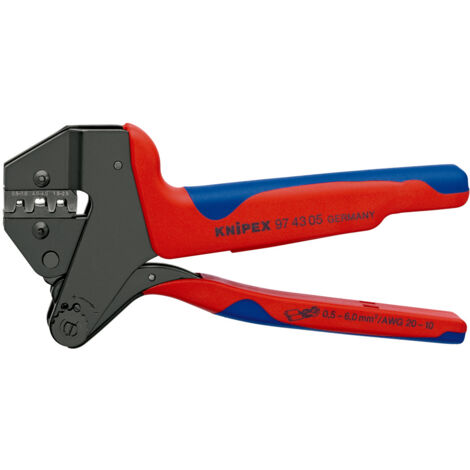 KNIPEX 97 43 05 Pinza universale per terminali per matrici intercambiabili con manici multicomponente brunita 200 mm