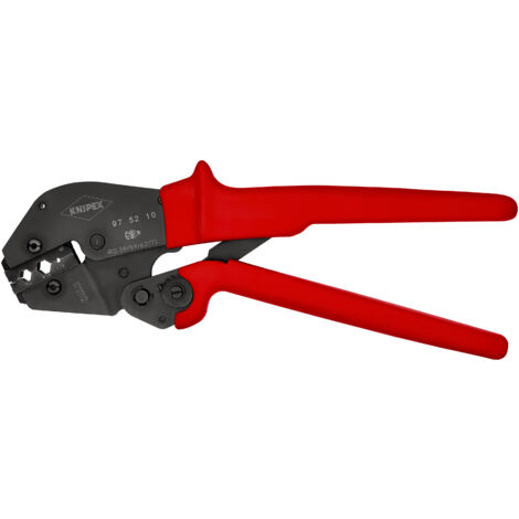 KNIPEX 97 52 10 Pince à sertir également pour prise à deux mains avec gaines en plastique antidérapantes brunie 250 mm