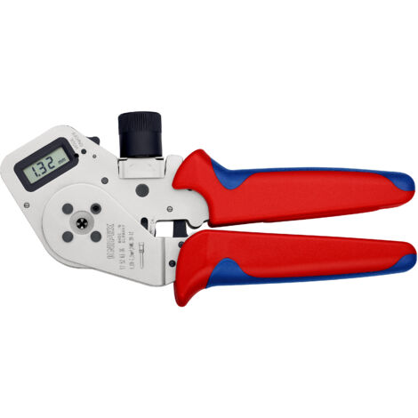 KNIPEX 97 52 63 DG Pince à sertir à quatre points pour contacts tournés avec poignées multimatières chromée 195 mm