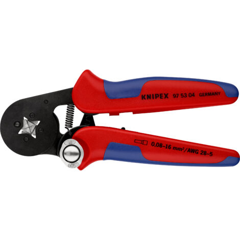 KNIPEX 04 Alicate autoajustable para crimpar punteras huecas de acceso lateral con mangos multicomponentes Barnizados 180 mm