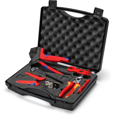 KNIPEX 97 91 04 V02 Valigetta per il fotovoltaico per connettori per cavi solari MC4® (Multi-Contact) 7 pezzi