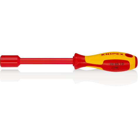 KNIPEX 98 03 13 Llave de vaso con mango destornillador aislados con fundas multicomponentes, según norma VDE Barnizados 237 mm