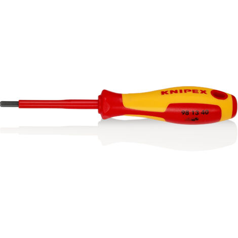 KNIPEX 98 13 40 Giraviti per viti ad esagono incassato isolati con manici rivestiti in materiale bicomponente, collaudati VDE brunita 182 mm