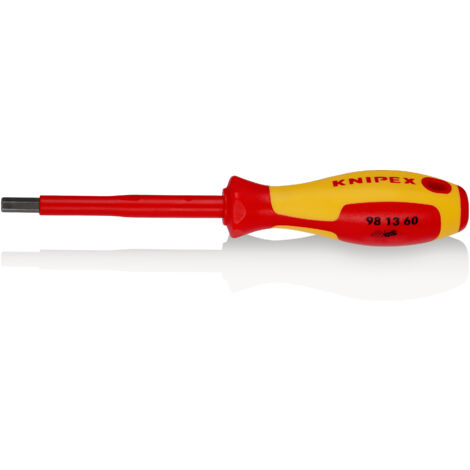 KNIPEX 98 13 60 Tournevis pour vis à six pans creux isolées par gaines bi-matière, certifiées VDE brunie 212 mm