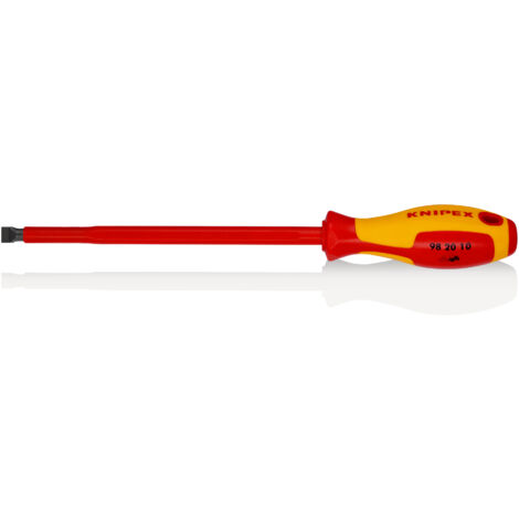 KNIPEX 98 20 10 Tournevis pour vis à fente poignée isolante bi-matière, certifiée VDE brunie 320 mm