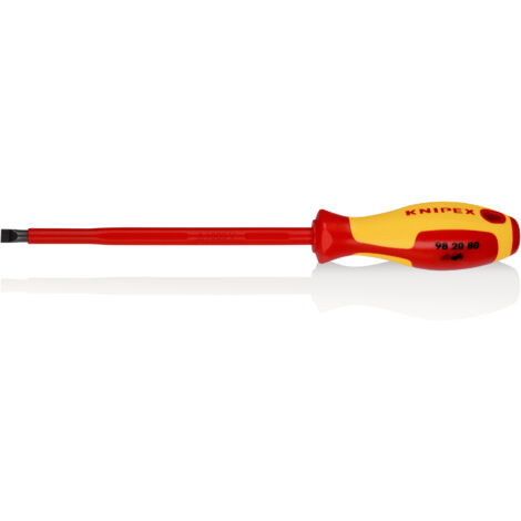 KNIPEX 98 20 80 Tournevis pour vis à fente poignée isolante bi-matière, certifiée VDE brunie 295 mm
