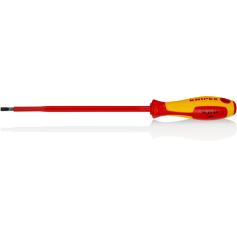 KNIPEX 98 21 45 Tournevis pour vis à fente poignée isolante bi-matière, certifiée VDE brunie 287 mm