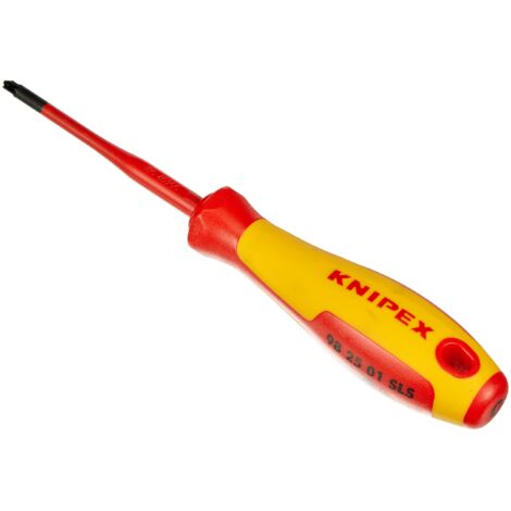 KNIPEX 98 25 01 SLS Giraviti (Slim) PlusMinus Pozidriv® impugnatura isolante, in materiale bicomponente, collaudato VDE brunita 187 mm