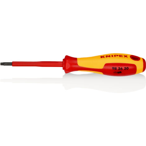 KNIPEX 98 26 20 Destornilladores para tornillos Torx® mango aislante en dos componentes, según norma VDE Barnizados 185 mm