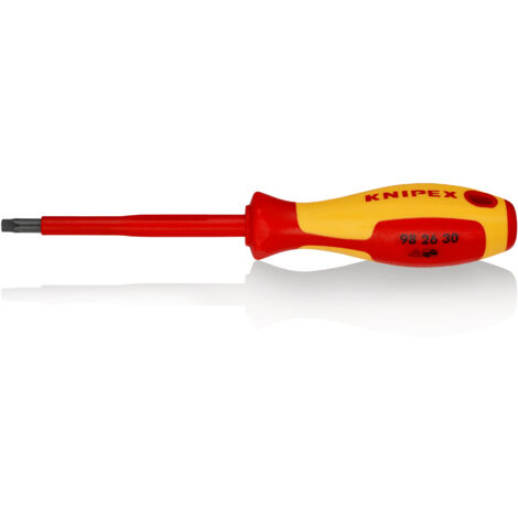 KNIPEX 98 26 30 Tournevis pour vis Torx® poignée isolante bi-matière, certifiée VDE brunie 210 mm