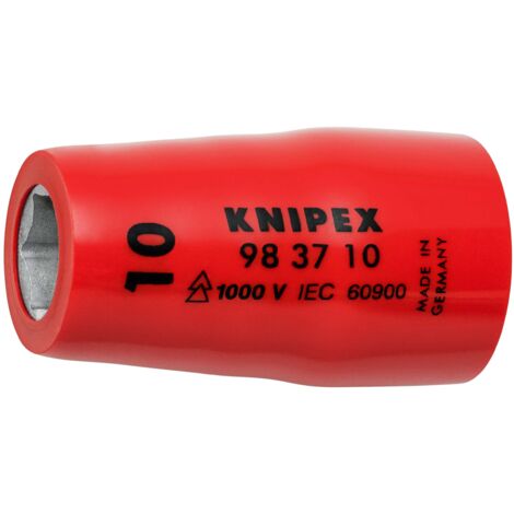 KNIPEX 98 37 10 Vaso hexagonal para tornillos de cabeza hexagonal con cuadradillo 3/8" 42 mm