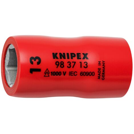 KNIPEX 98 37 13 Vaso hexagonal para tornillos de cabeza hexagonal con cuadradillo 3/8" 45 mm